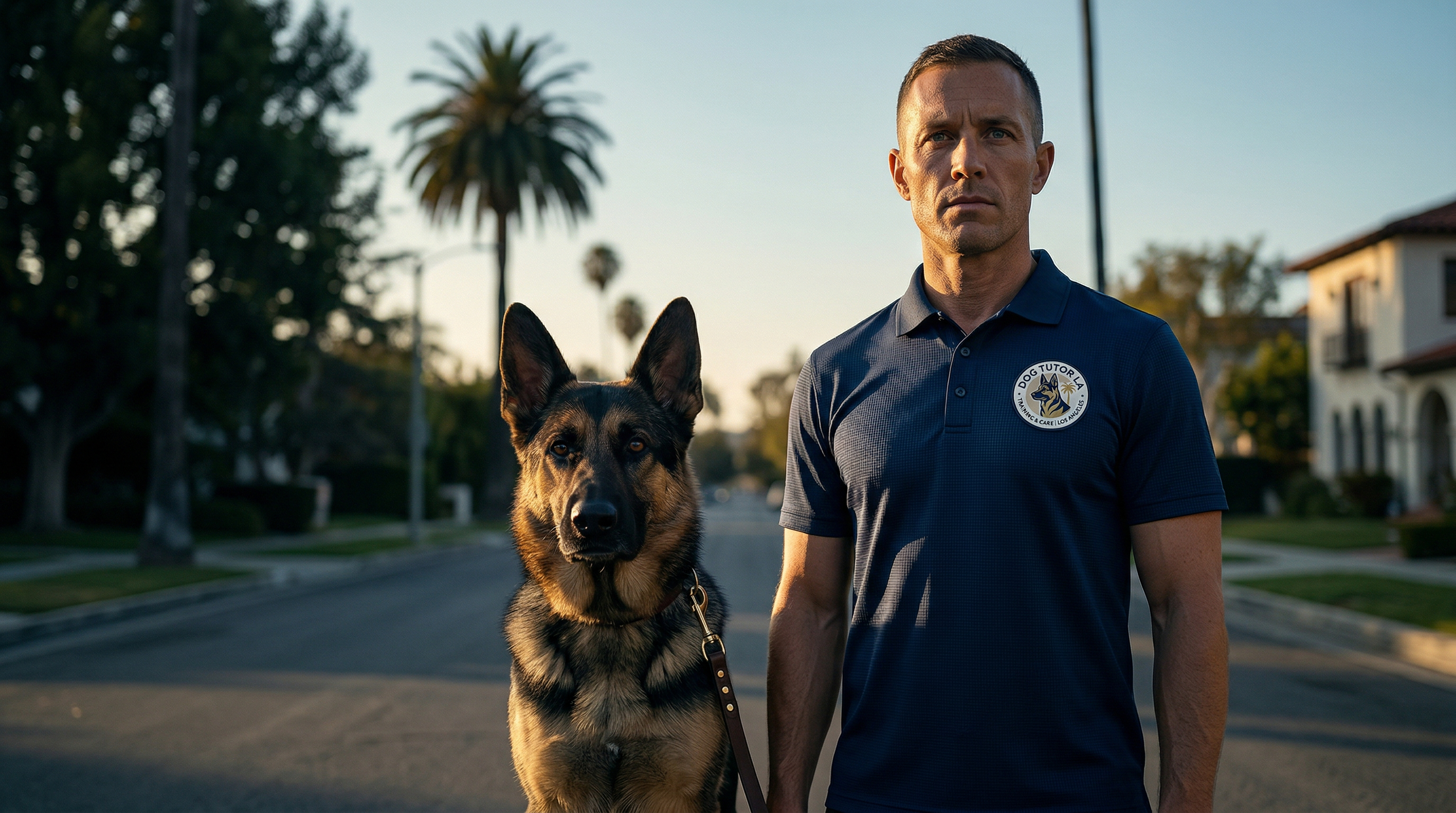 Dog Tutor LA — trainer with German Shepherd in Los Angeles